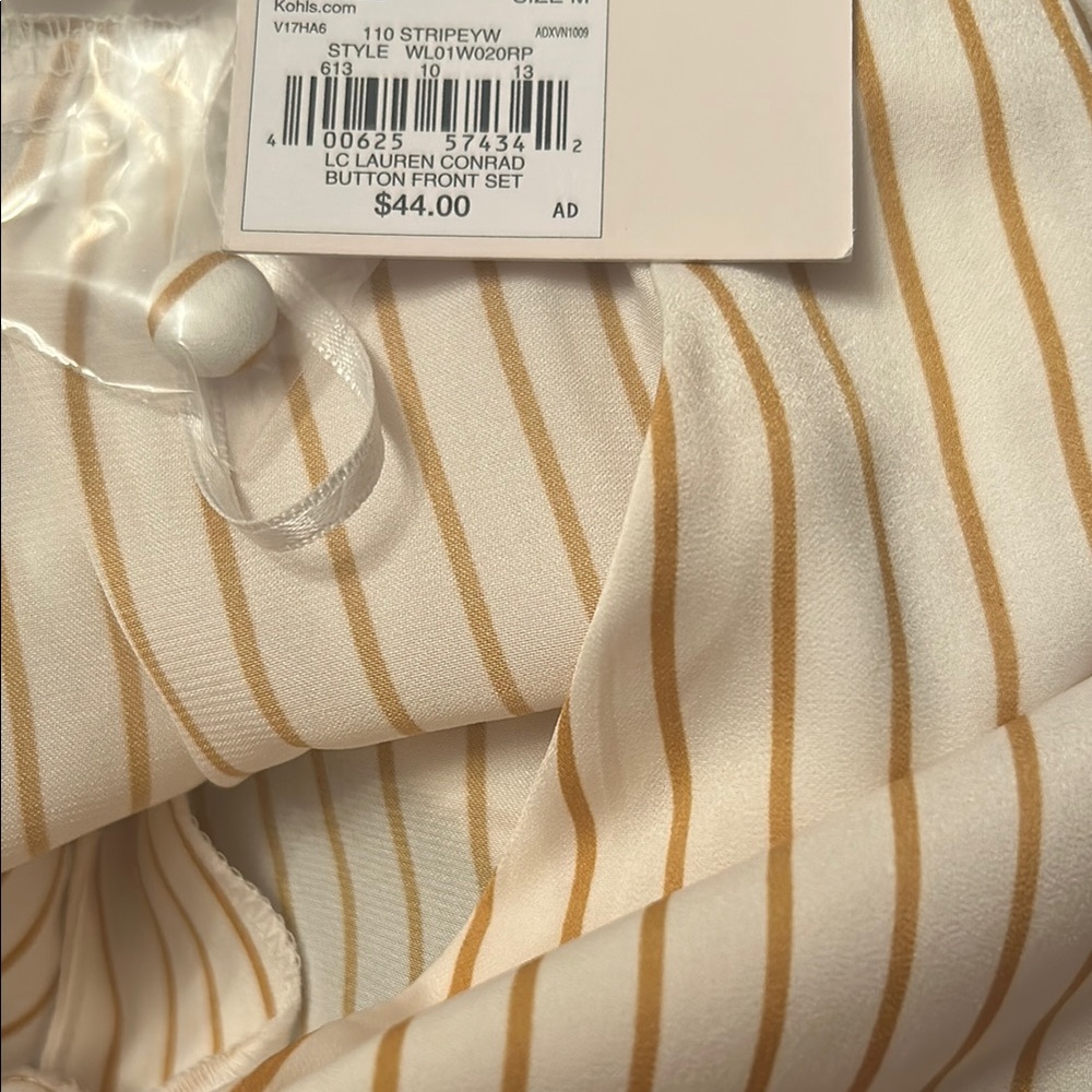 LAUREN CONRAD⭐️NWT Striped Golden Yellow & Cream Top w/Bell Sleeves🌻 - Picture 8 of 12